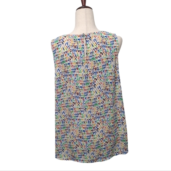 Vince Camuto Sleeveless Blouse Multi Color Print V-Neck Flowy size Large - Picture 4 of 7